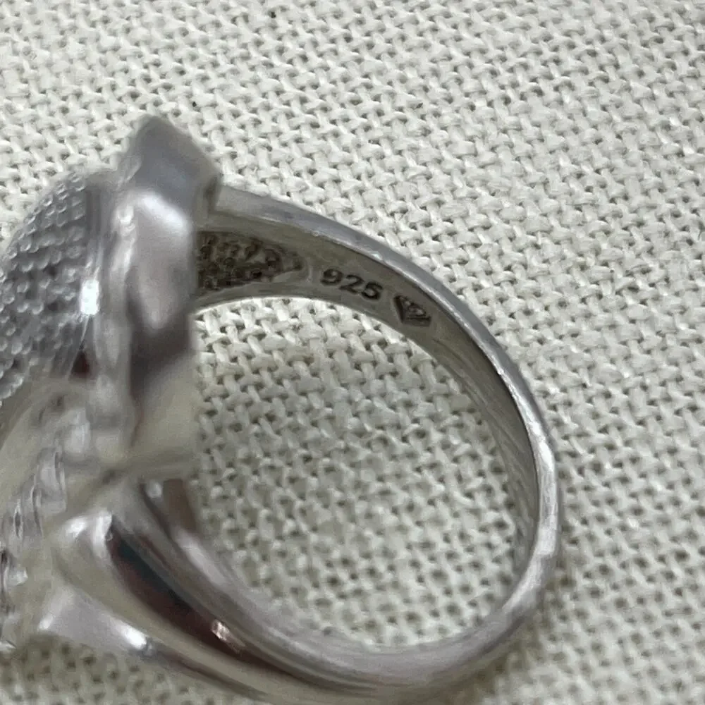 Vintage Sterling Silver 925 Marcasite Ring Size 7 Chunky Statement Jewelry